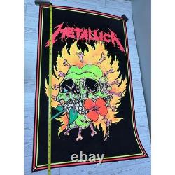 Metallica Pushead Burning Flowers 1995 Blacklight Poster Flocked 35x23 Rare Metallica Pushead Burning Flowers 1995 Blacklight Poster Flocked 35x23 Rare