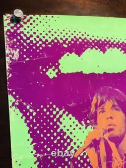 Mick Jagger Rolling Stones 1970 Rare Poster Gemini Rising Silk Screen Blacklight Mick Jagger Rolling Stones 1970 Rare Poster Gemini Rising Silk Screen Blacklight