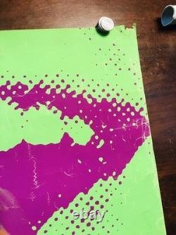 Mick Jagger Rolling Stones 1970 Rare Poster Gemini Rising Silk Screen Blacklight