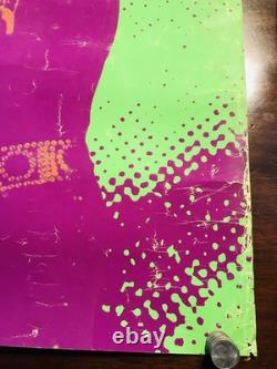 Mick Jagger Rolling Stones 1970 Rare Poster Gemini Rising Silk Screen Blacklight