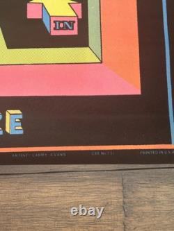 Mind Maze #1 BLACKLIGHT POSTER 32 Rare NOS Vtg 70s Flocked Unused Psychedelic