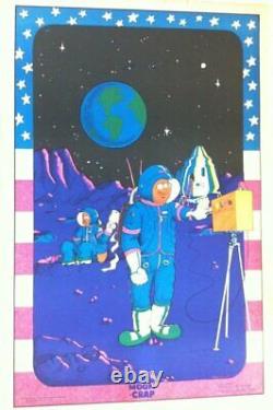 Moon Crap Moon Landing Original 1972 Black Light Poster 23 x 35