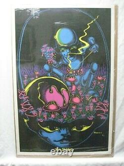 Moon Flower Magic Mushroom Black Light Psychedelic Vintage Poster 1971 Cng1086