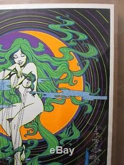 Moon Love Vintage Black Light Poster Psychedelic 1971 In#G3537