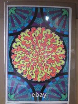 Mosaic Sun Black Light Psychedelic Vintage Poster Garage 1968 Cng3375