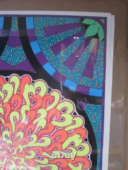 Mosaic Sun Black Light Psychedelic Vintage Poster Garage 1968 Cng3375