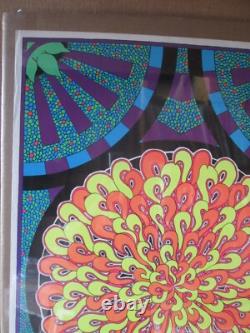 Mosaic Sun Black Light Psychedelic Vintage Poster Garage 1968 Cng3375