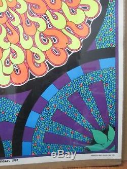 Mosaic Sun Vintage Black Light Poster 1968 Psychedelic Inv#G2140