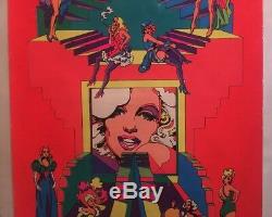 Movie Queens Original Vintage Blacklight Poster Marilyn Monroe Iconic Women 1972