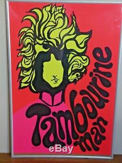 Mr. Tambourine Man Vintage Blacklight Poster Bob Dylan Original Pin-up 1960's