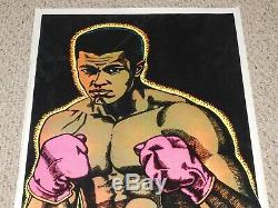 Muhammad Ali THE CHAMP Boxing Flocked Blacklight Poster 1975 Black Power Pride