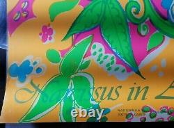 NARCISSUS IN ASTRAL LAND 1960's VINTAGE BLACKLIGHT NOS POSTER By Yellow Unicorn