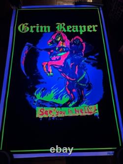 NEW NOS 23x35 Blacklight velvety poster Grim Reaper VPA 2020 Dead Stock 2009