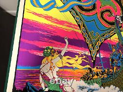 NEW Vintage 1970's VIKINGS RETURN Original Blacklight Poster 23x35 Russell PP130