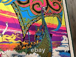 NEW Vintage 1970's VIKINGS RETURN Original Blacklight Poster 23x35 Russell PP130