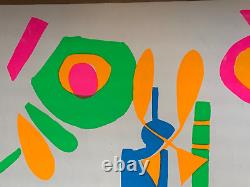 NIGHT LIGHTS VINTAGE 1969 BLACKLIGHT POSTER By JOAN ROUNTREE LIMITED ED #22