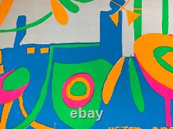 NIGHT LIGHTS VINTAGE 1969 BLACKLIGHT POSTER By JOAN ROUNTREE LIMITED ED #22