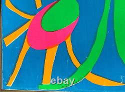 NIGHT LIGHTS VINTAGE 1969 BLACKLIGHT POSTER By JOAN ROUNTREE LIMITED ED #22
