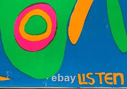 NIGHT LIGHTS VINTAGE 1969 BLACKLIGHT POSTER By JOAN ROUNTREE LIMITED ED #22