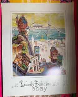 NOBODY BELIEVES ME VINTAGE 1970's HEADSHOP BLACKLIGHT POSTER By ALBERT TOLF