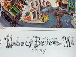 NOBODY BELIEVES ME VINTAGE 1970's HEADSHOP BLACKLIGHT POSTER By ALBERT TOLF