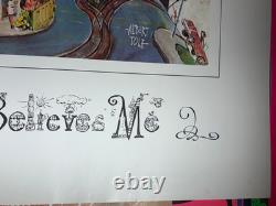 NOBODY BELIEVES ME VINTAGE 1970's HEADSHOP BLACKLIGHT POSTER By ALBERT TOLF