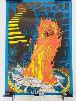NOS 1970 Poster Rege Rising Satan Lucifer Devil NEVER HUNG Black light Starmaker
