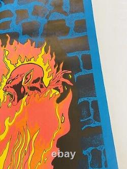 NOS 1970 Poster Rege Rising Satan Lucifer Devil NEVER HUNG Black light Starmaker