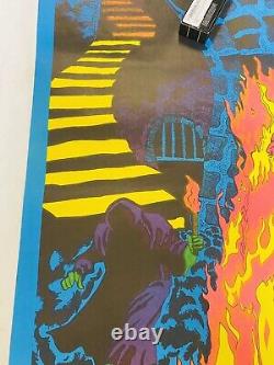 NOS 1970 Poster Rege Rising Satan Lucifer Devil NEVER HUNG Black light Starmaker