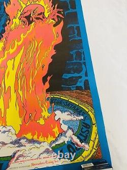 NOS 1970 Poster Rege Rising Satan Lucifer Devil NEVER HUNG Black light Starmaker
