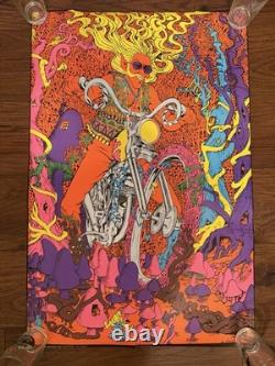 NOS Captain America Chopper Blacklight Poster Joe Roberts Jr 1970 USA PRINT