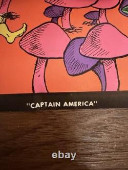 NOS Captain America Chopper Blacklight Poster Joe Roberts Jr 1970 USA PRINT
