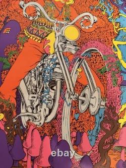 NOS Captain America Chopper Blacklight Poster Joe Roberts Jr 1970 USA PRINT