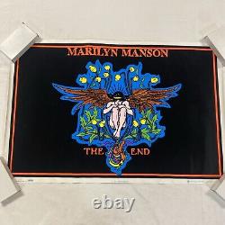 NOS Marilyn Manson The End UNUSED Flocked Velvet Blacklight Poster 1996 Scorpio