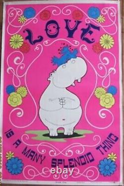NOS SEALED 1969 Celestial Arts Blacklight Poster Love Is A Many Splendid Thing