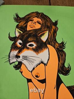 NOS Vintage 1969 Foxy Lady Blacklight Poster Personality Posters of Canada