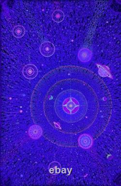 NOS Vintage 1971 Perryn Gorchov Cosmic Conception THO-FRA Black Light Poster
