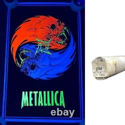 NOS Vtg 90s RARE Metallica Ying Yang Heavy Metal Blacklight 34.5x22 Poster NEW