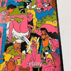 NOS WALLY WOOD DISNEY ORGY PARODY BLACKLIGHT NEON POSTER 1967 17x28 UNHUNG MINT