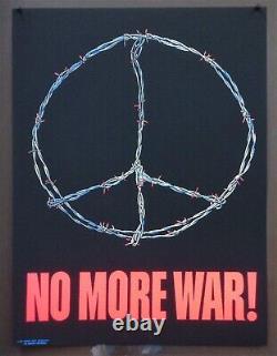 NO MORE WAR Original 71 MURRAY SKOFF ENTERPRISES Black Light Anti-Vietnam Poster