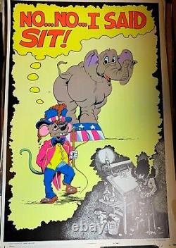 NO, NO, I SAID SIT! 1974 VINTAGE BLACKLIGHT POSTER By A KUPPERBERG -NICE