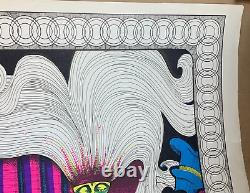 NO WORK ON DIZZY'S FARM VINTAGE 1970 HEADSHOP BLACKLIGHT POSTER By GAWDAWFUL