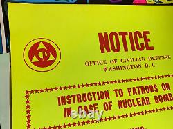 NUCLEAR BOMB WARNING VINTAGE 1970's HOUSTON BLACKLIGHT POSTER COMPANY -NICE