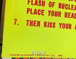 NUCLEAR BOMB WARNING VINTAGE 1970's HOUSTON BLACKLIGHT POSTER COMPANY -NICE