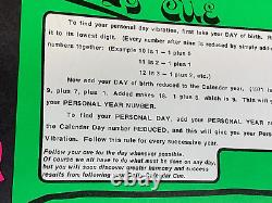 NUMERICAL CALENDAR 1970 VINTAGE HEADSHOP BLACKLIGHT POSTER By GINGER POWELL