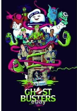 NYCC 2020 The Real Ghostbusters Blacklight Poster Screen Print Art 16x24 Mondo