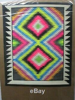 Navajo Op Mosaic Black Light Vintage Poster 1960's Psychedelic Cng695