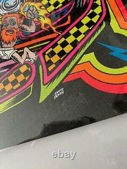 New Wave Toys Dirty Donny SIGNED Black Light Lava Foil Poster Print 18x24 NWT