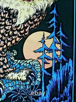 Night Watcher, 1970's Flocked Black Light Poster, Owl