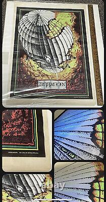 NoS? Retro 1976 Zeppelin Pro Arts Velvet Black Light Poster MH Stein Vintage